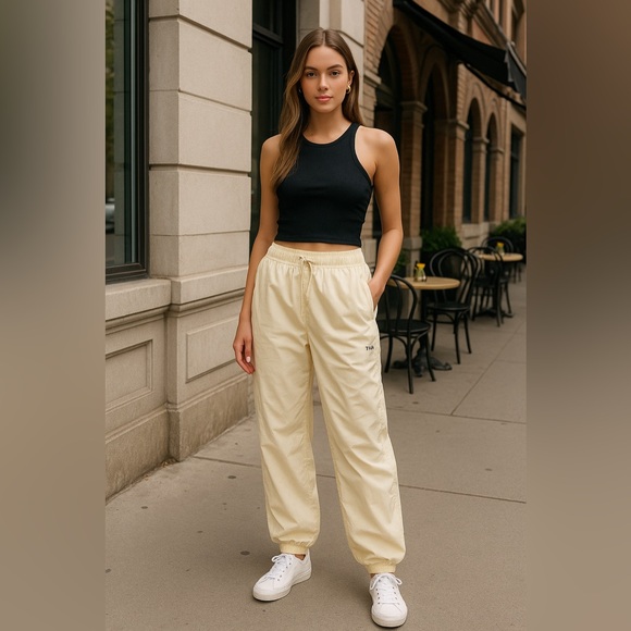 TNA Cream Parachute Pants - Picture 1 of 5